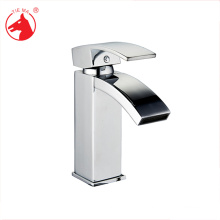 Chrome tall size single hole waterfall basin faucet